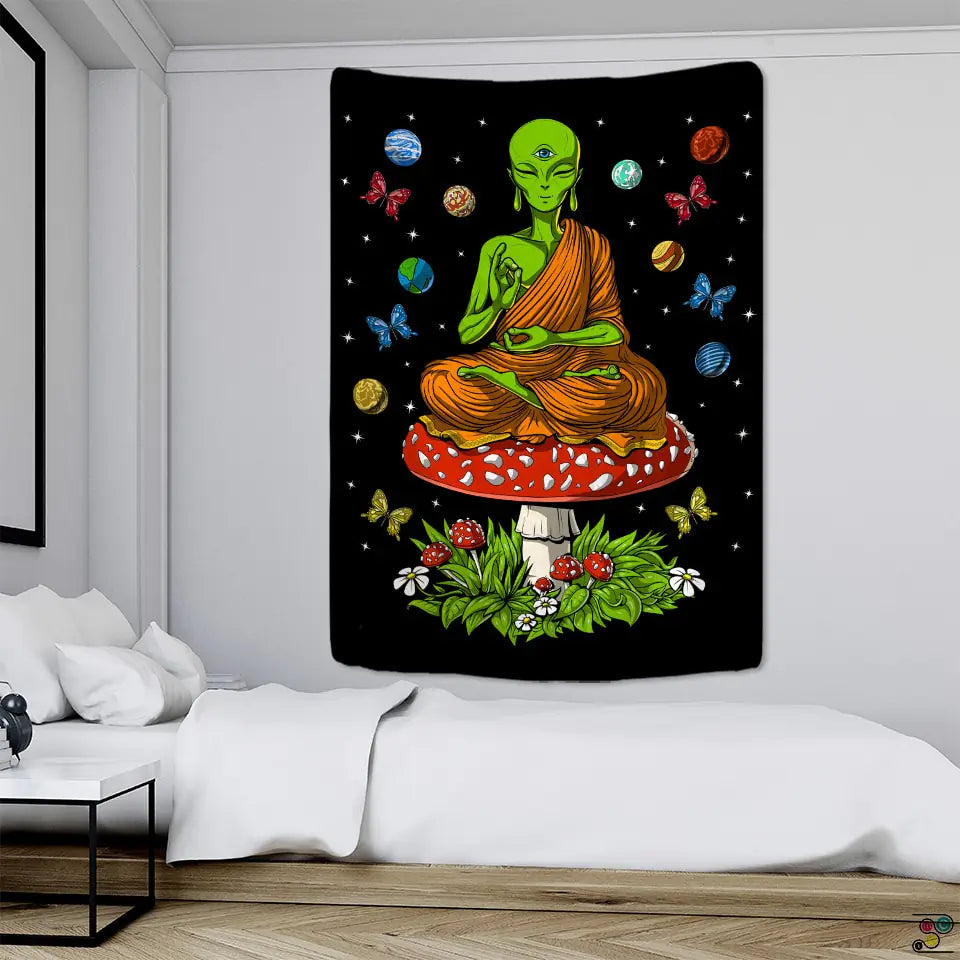 Alien Wall Mounted Hippie Tapestry