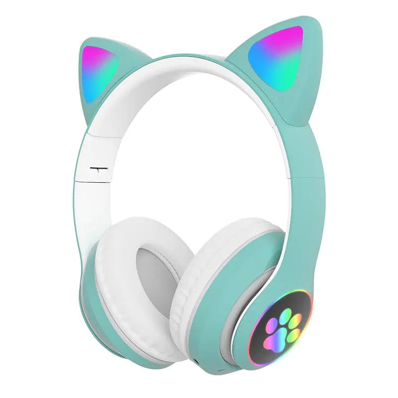 LED Cat Ear Bluetooth 5.0 Headphones: Noise Cancelling, TF Card Support