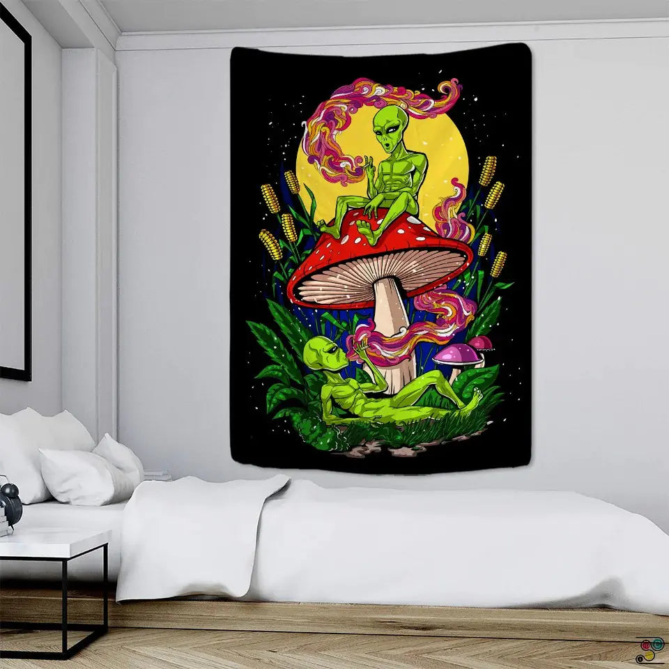 Alien Wall Mounted Hippie Tapestry