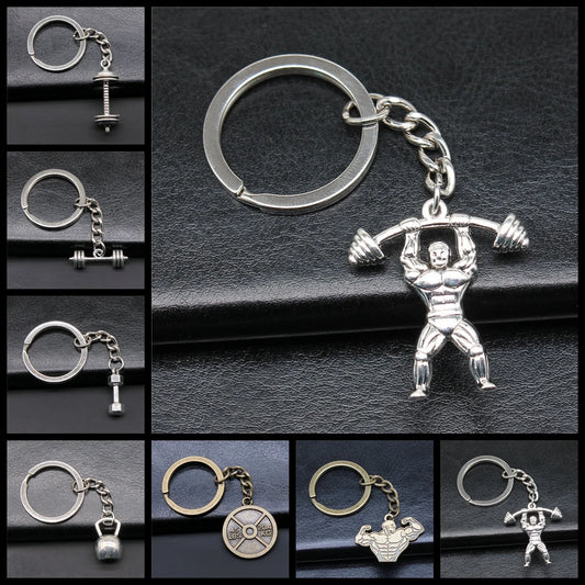 Fitness Weightlifting Film Pendant Keychain Gift