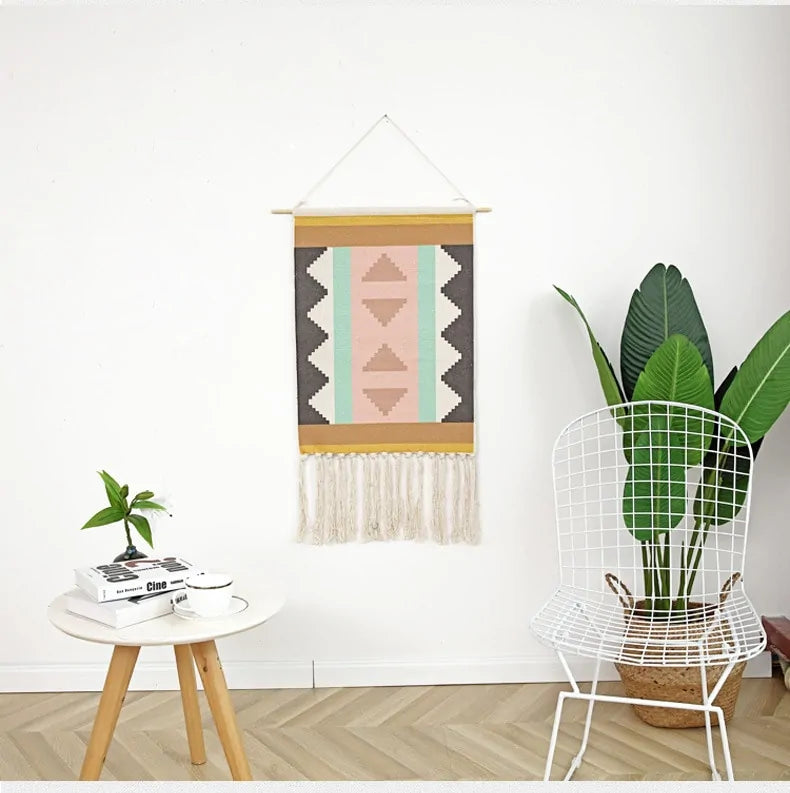 Hanging Backdrop Geometric Tapestry