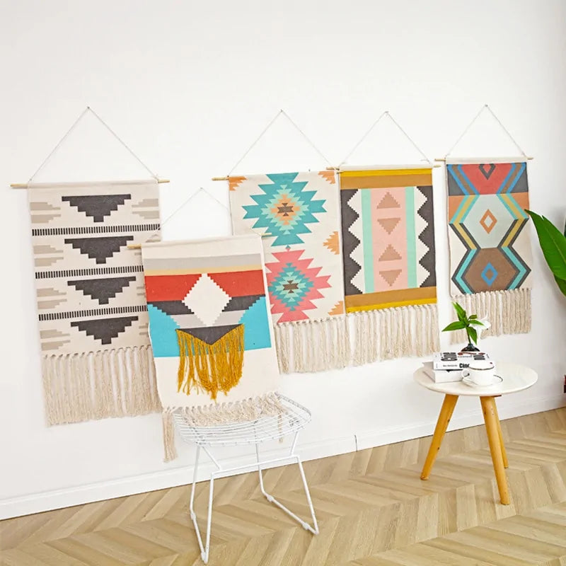 Hanging Backdrop Geometric Tapestry