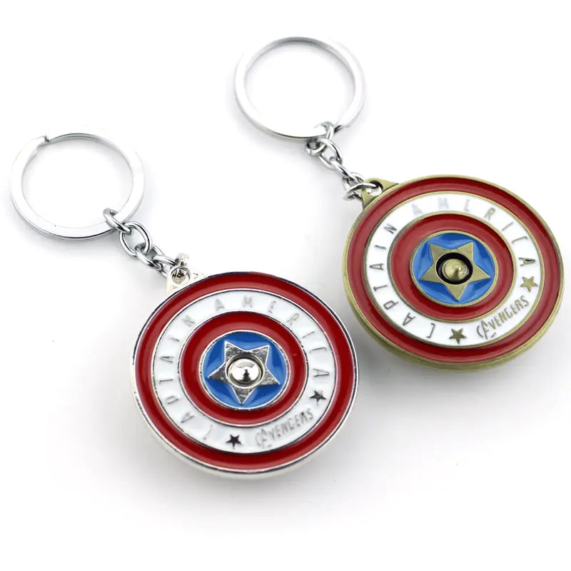 Marvel Hero Captain America Shield Keychain Car Key Holder