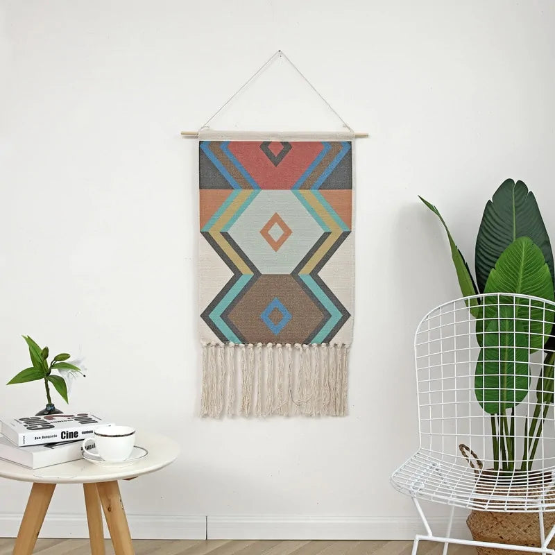 Hanging Backdrop Geometric Tapestry