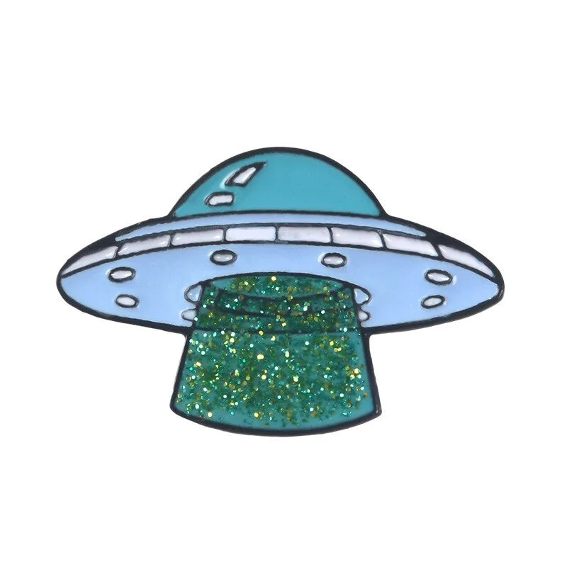 Alien Abduction Enamel Pin Badges