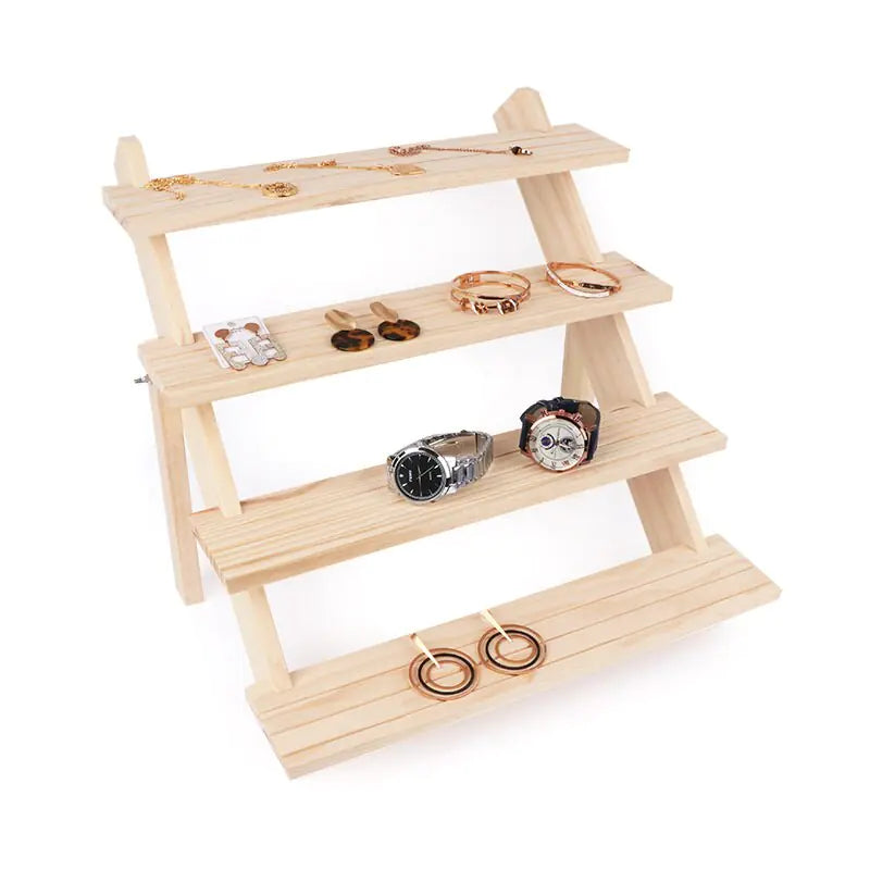 Wooden Jewelry display Rack Shelf