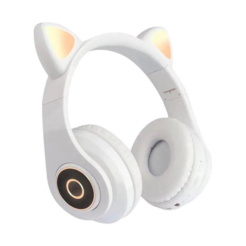 LED Cat Ear Bluetooth 5.0 Headphones: Noise Cancelling, TF Card Support