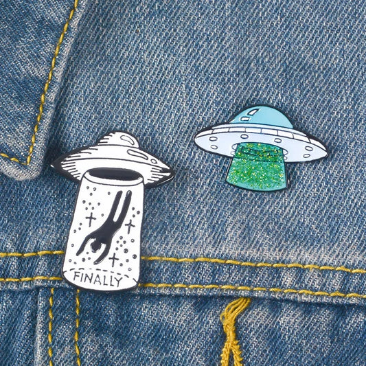 Alien Abduction Enamel Pin Badges