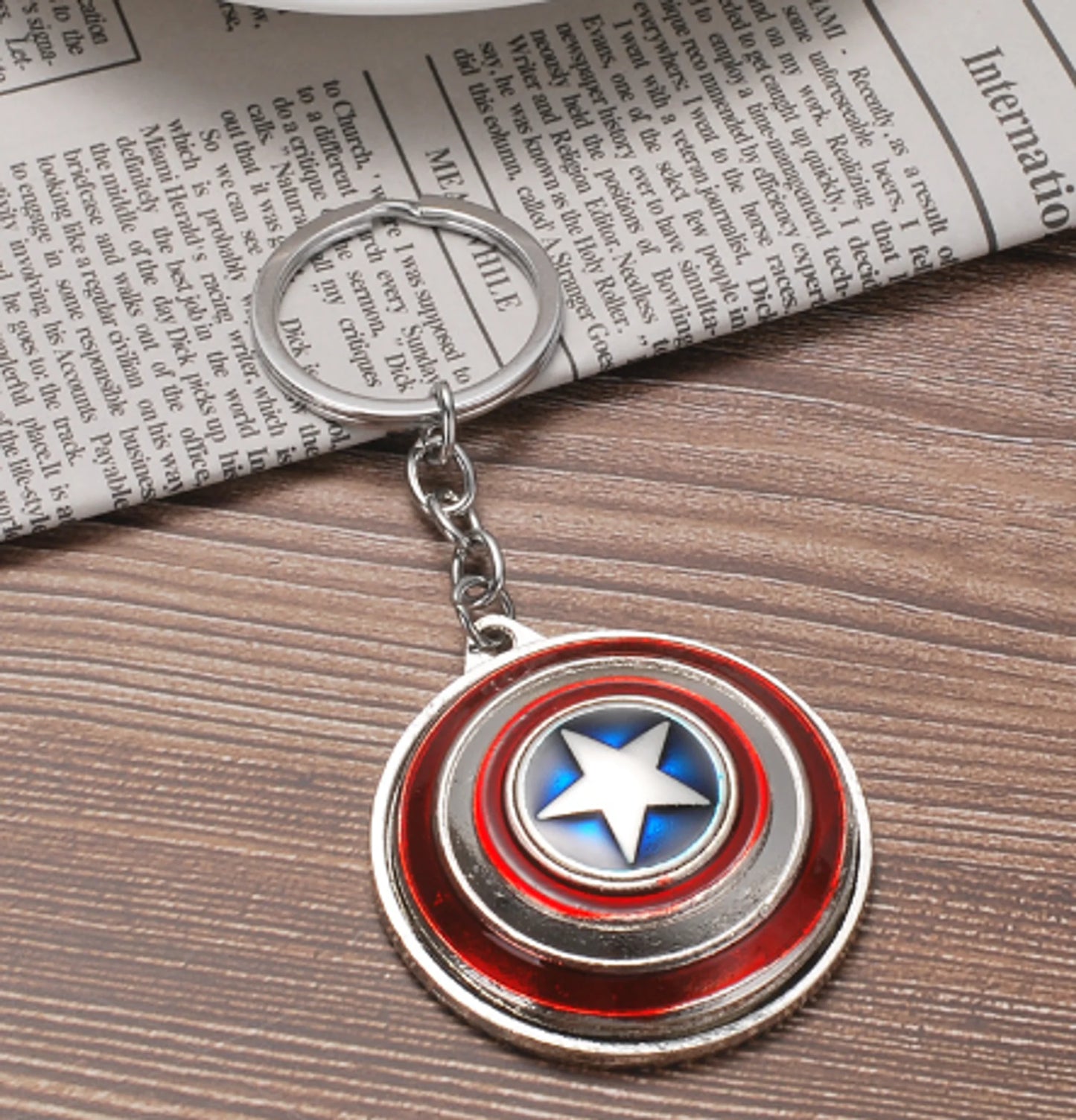 Marvel Hero Captain America Shield Keychain Car Key Holder