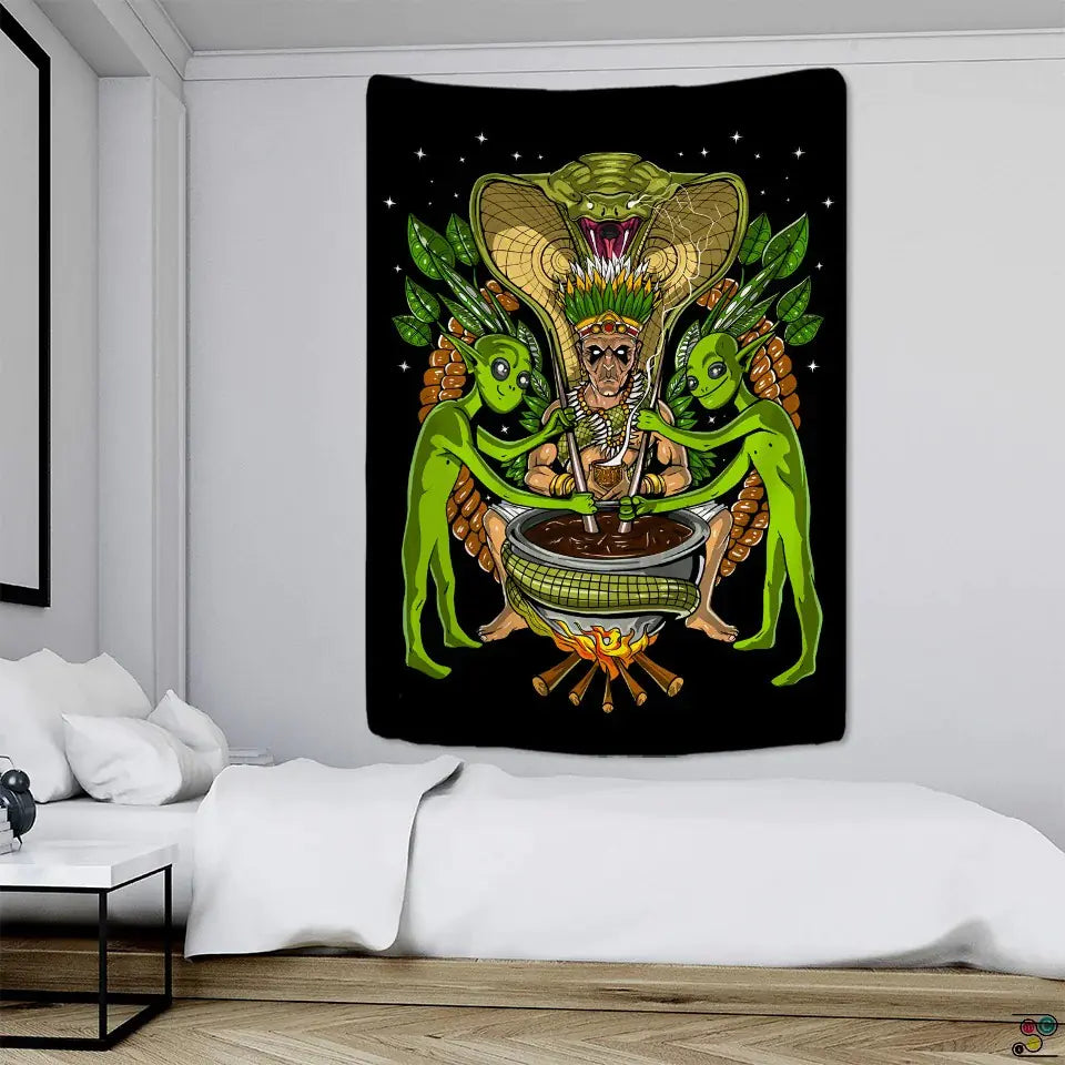 Alien Wall Mounted Hippie Tapestry