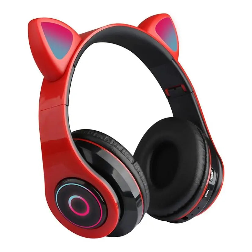 LED Cat Ear Bluetooth 5.0 Headphones: Noise Cancelling, TF Card Support