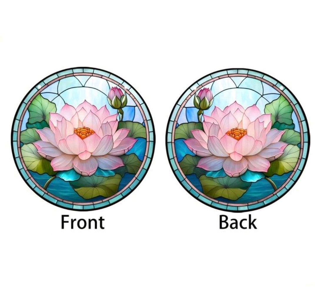 Lotus Suncatcher Window Hanging with Metal Chain For DIY Wall Gardening Decor, Perfect Gift