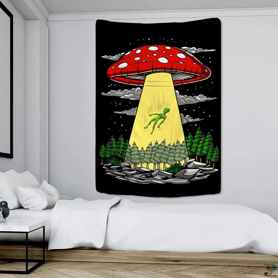 Alien Wall Mounted Hippie Tapestry