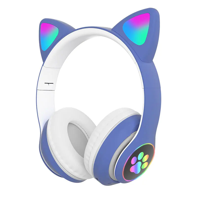 LED Cat Ear Bluetooth 5.0 Headphones: Noise Cancelling, TF Card Support