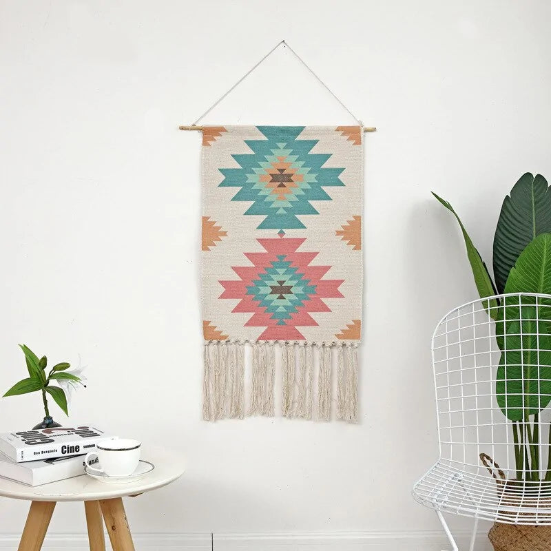 Hanging Backdrop Geometric Tapestry