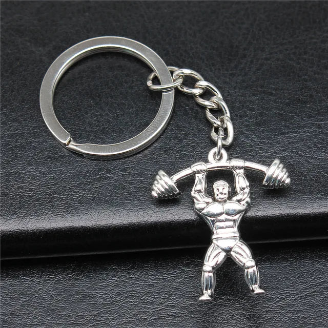 Fitness Weightlifting Film Pendant Keychain Gift