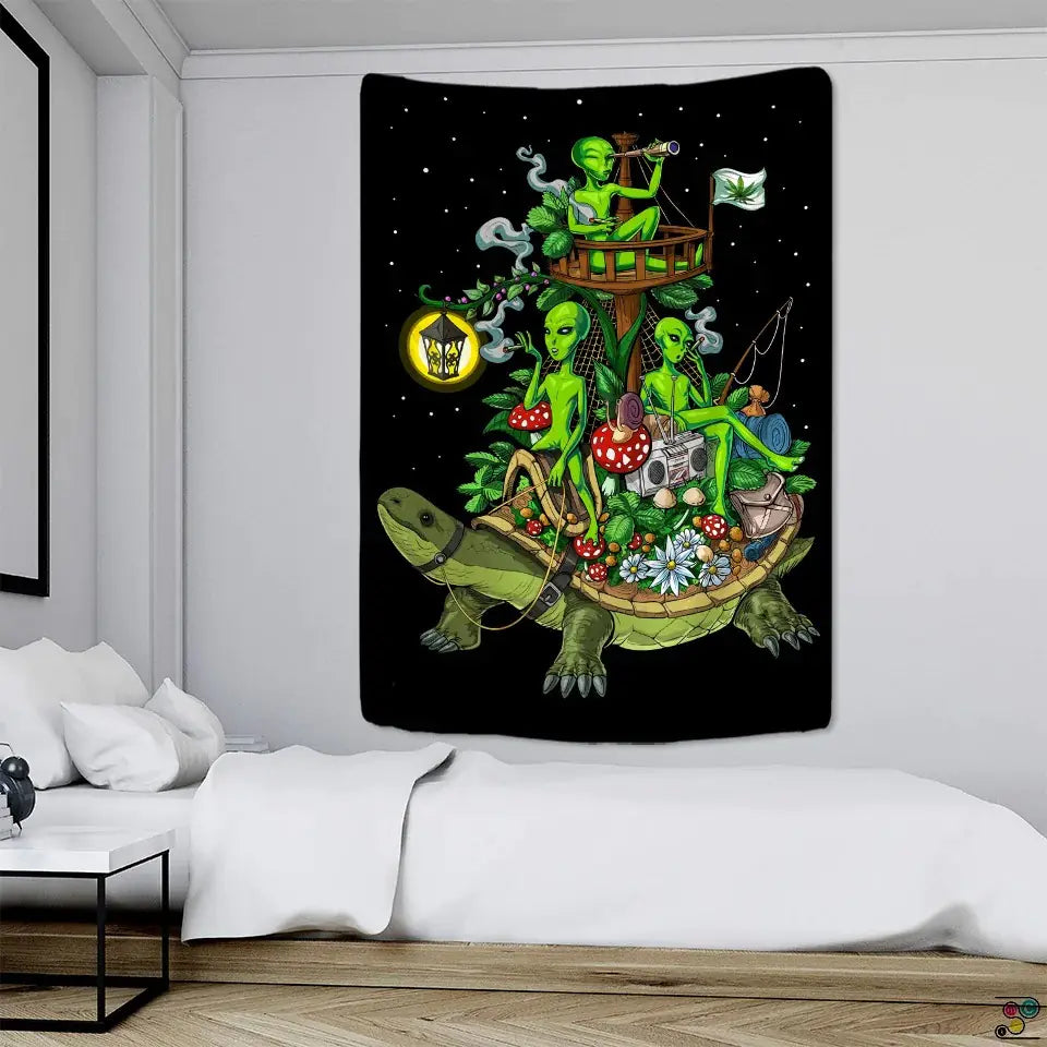 Alien Wall Mounted Hippie Tapestry